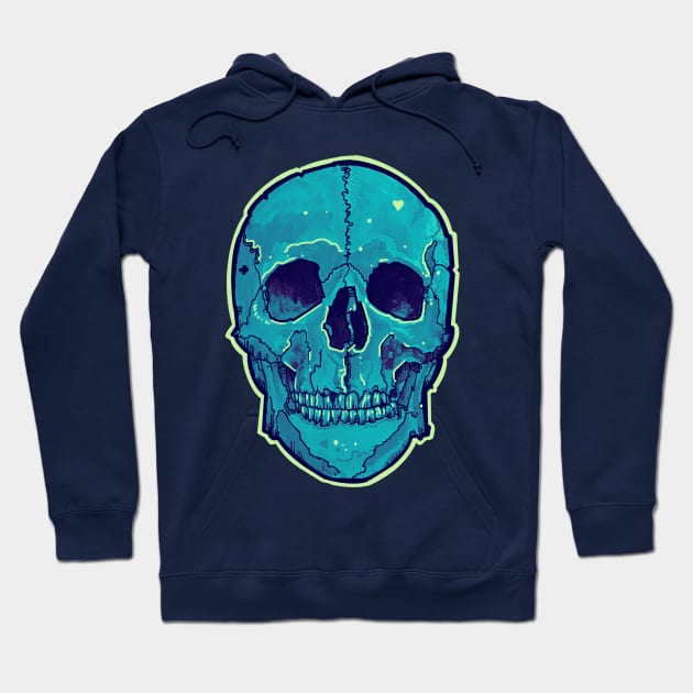 big beautiful blue skull Hoodie by weilertsen